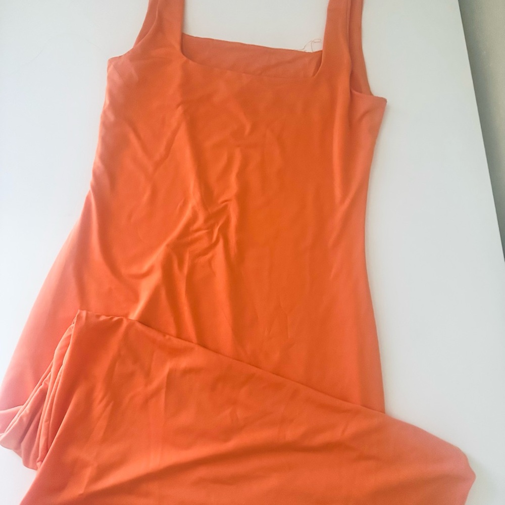 Vibrant Orange Sleeveless Dress